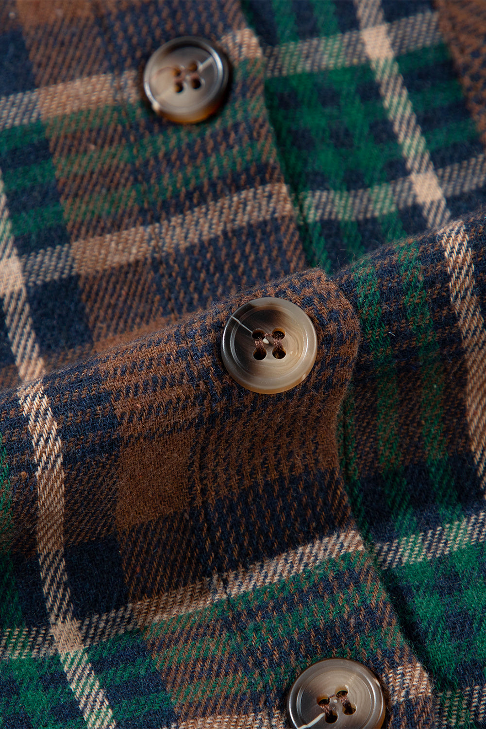 Brown plaid shacket with pockets