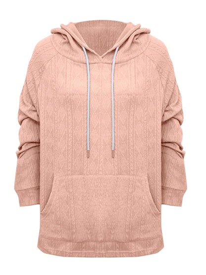 Cozy pocketed sheer hoodie with drawstring and long sleeves