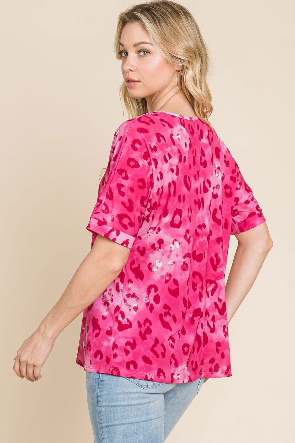 Trendy leopard v-neck tee by bombom - Love Salve 