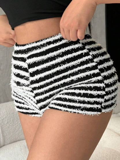 Striped High Waist Shorts.