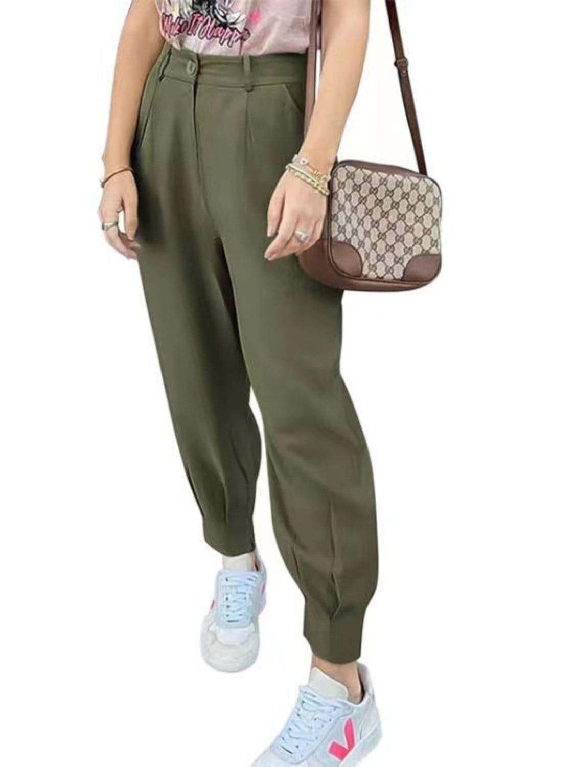 High Waist Cropped Pants.