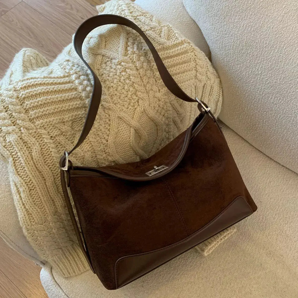 Suede Crossbody Bag with Adjustable Strap Simply Love