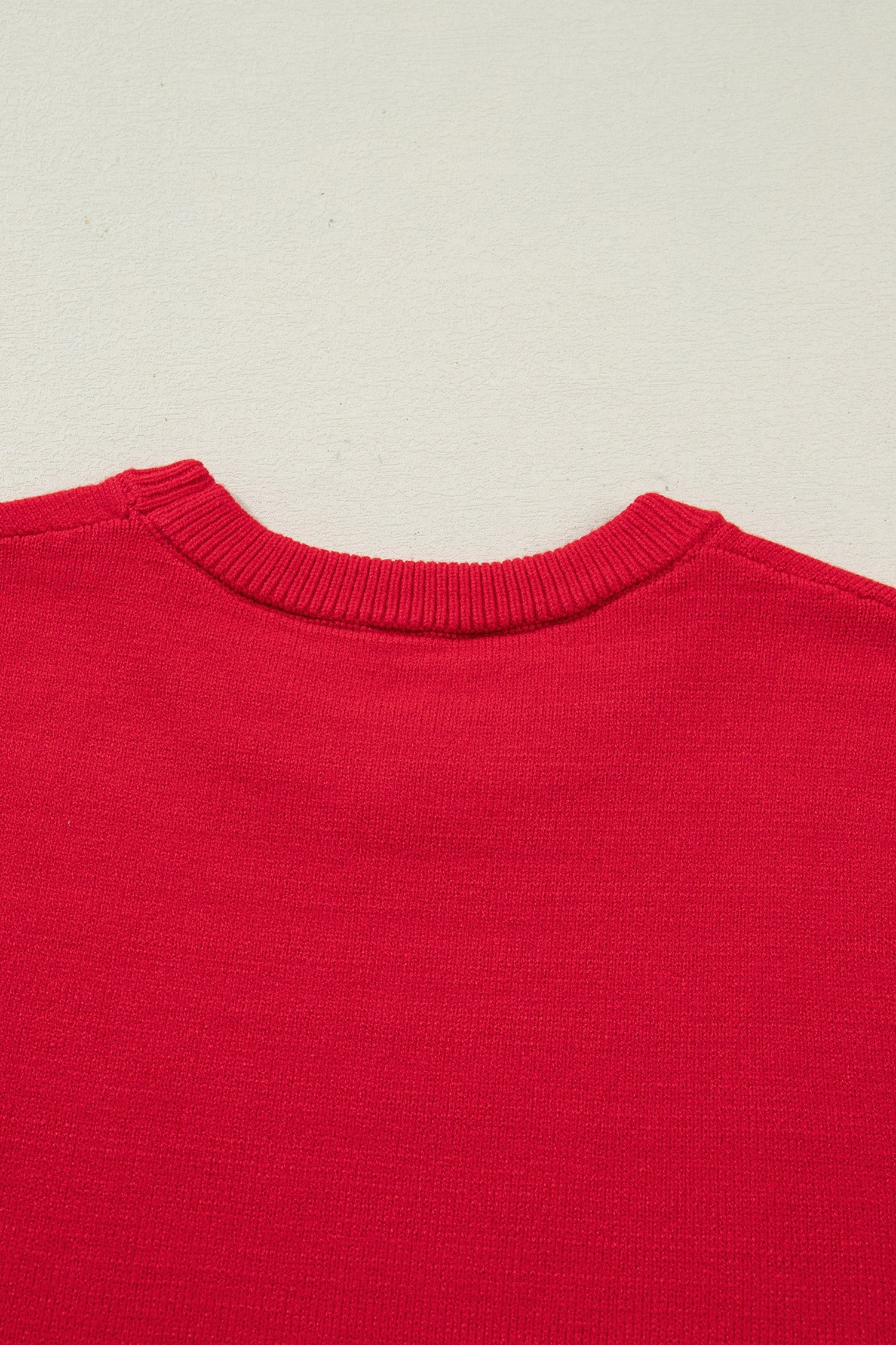 Fiery Red Embroidered Yeehaw Letter Loose Short Sleeve Sweater Dear-Lover Dropshipping