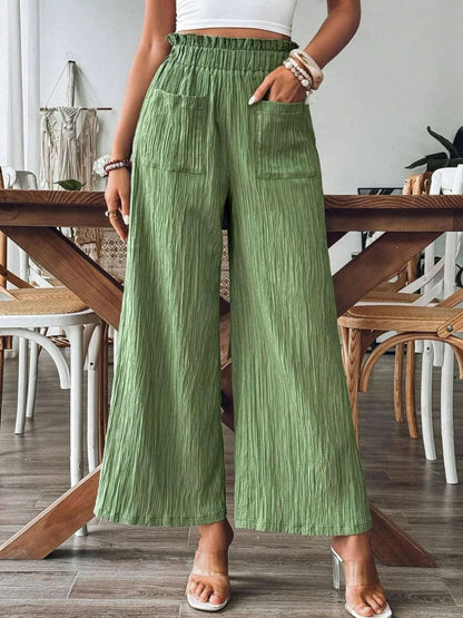 Frilled Wide Leg Trousers