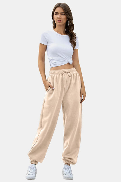 Comfy pocketed joggers with an elastic waistband