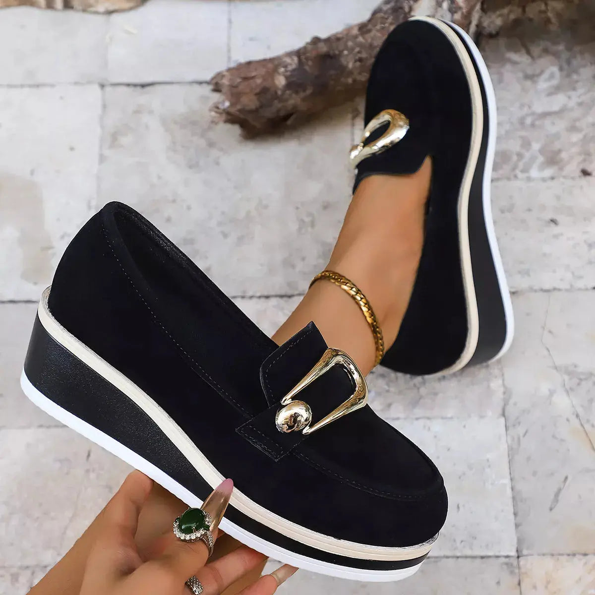 Round Toe Wedge Loafers Simply Love