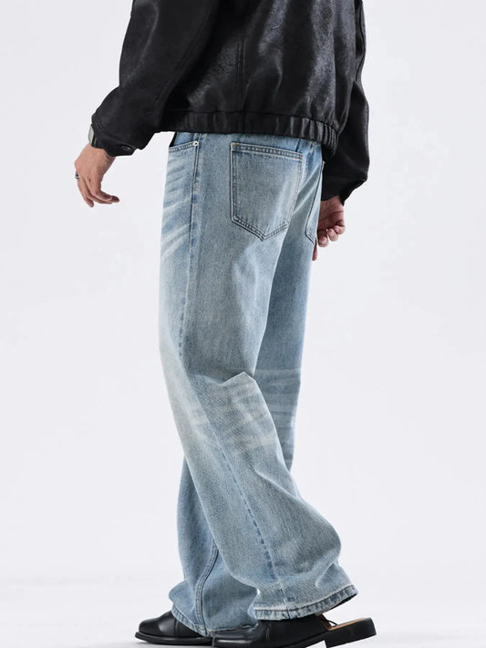 Men's Full Size Washed Wide Leg Jeans Plus Size Simply Love