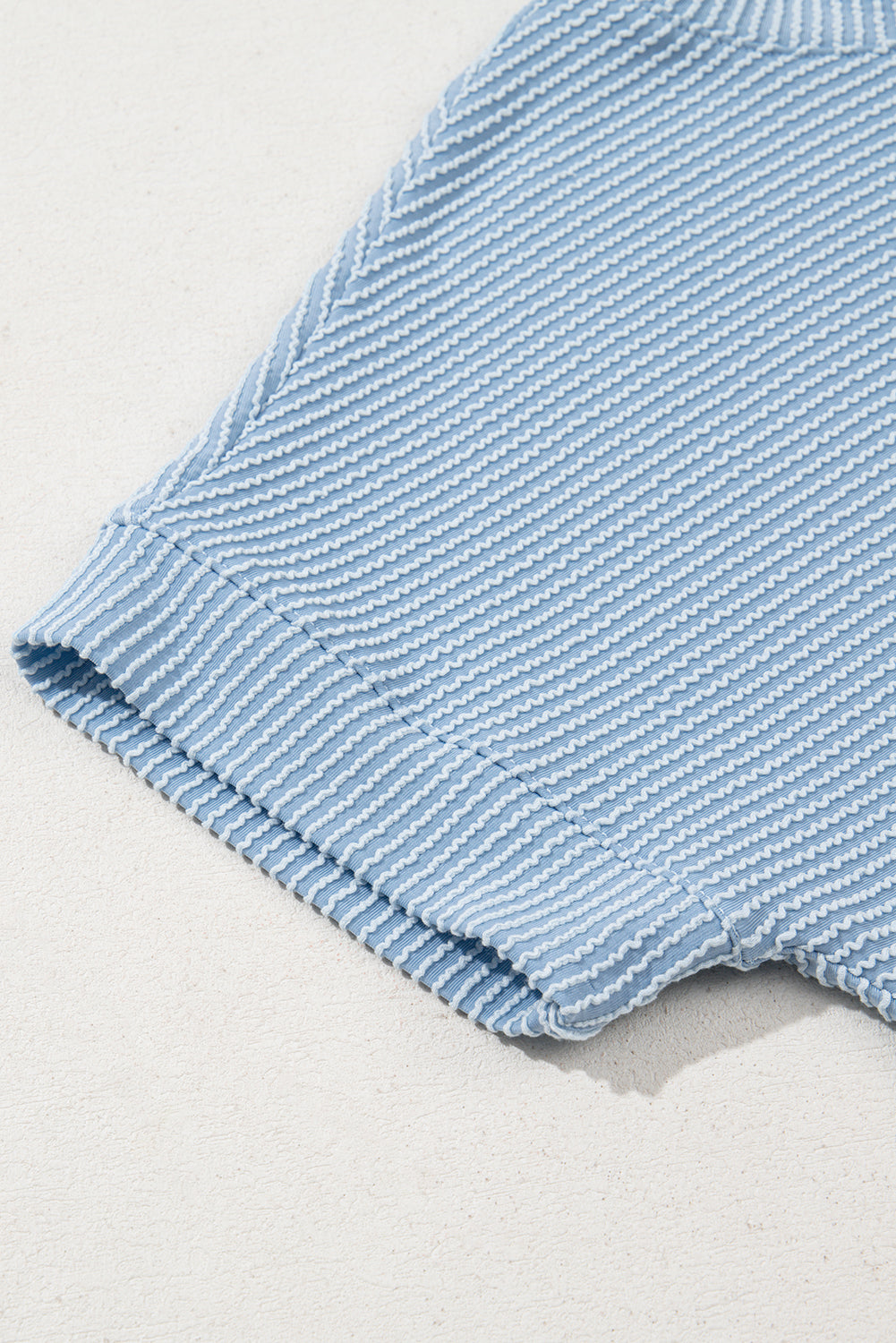 Myosotis Plain Corded Knit Mock Neck T Shirt for Women