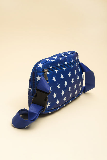 Patriotic star print crossbody bag for Independence Day celebrations