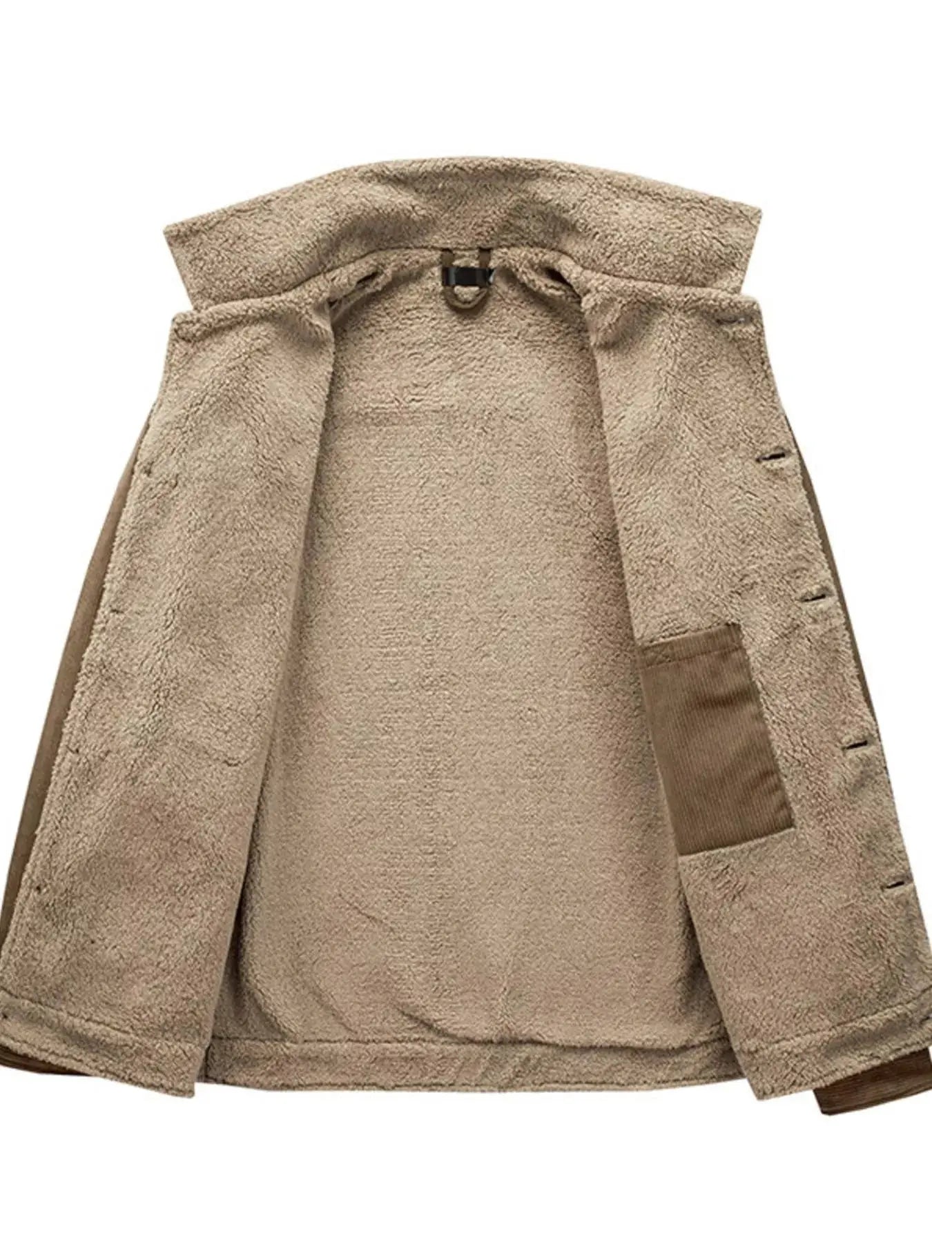 Men's Corduroy Sherpa Lined Button-Up Jacket Simply Love