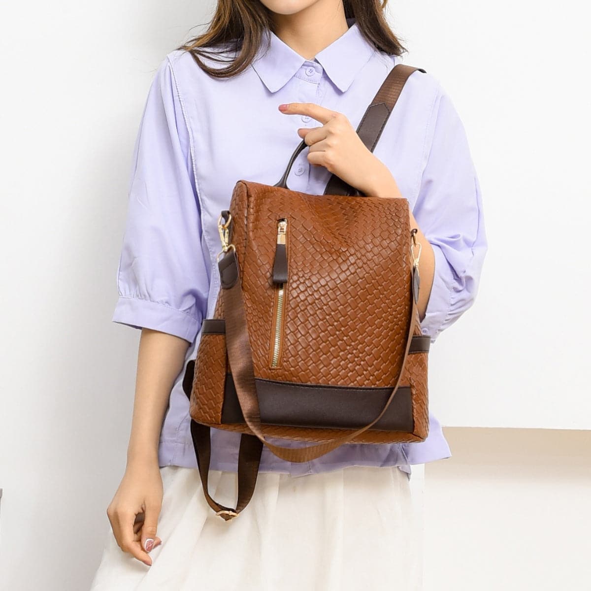 Stylish PU leather large backpack for everyday adventures