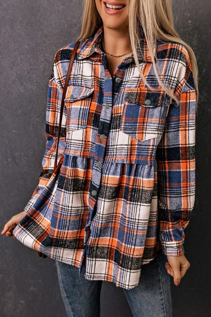 Chic ruffled plaid shirt jacket in multiple colors