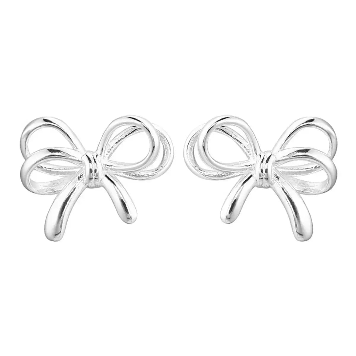 925 Sterling Silver Bow Earrings Simply Love