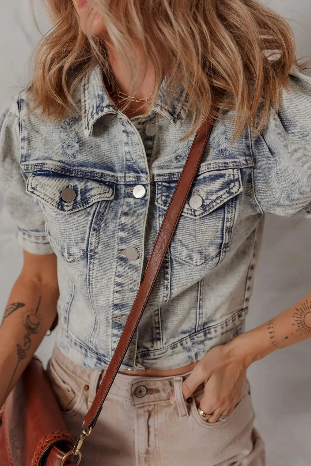 Puff & Polish Acid Wash Denim Jacket Coco’s Tee Boutique