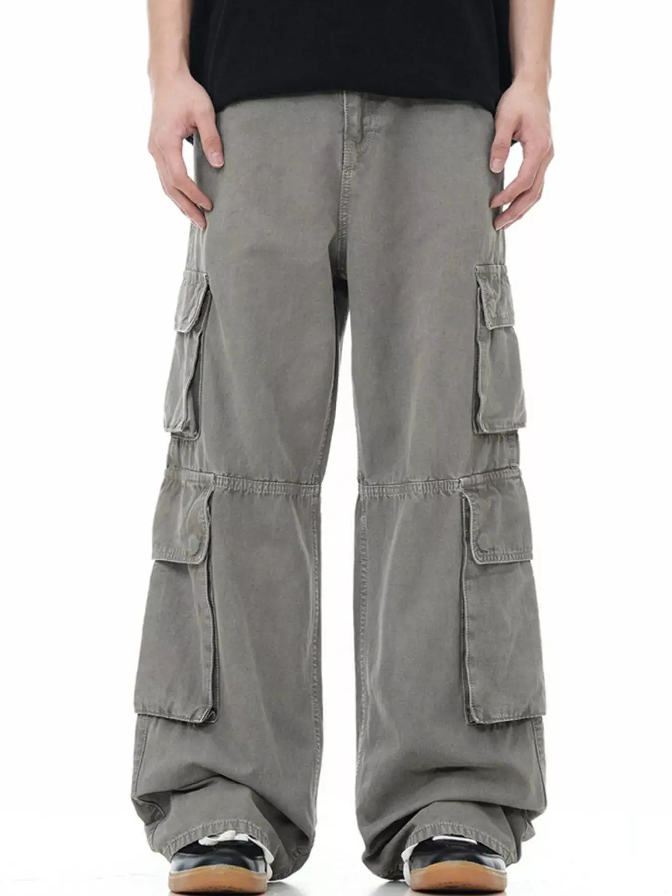 Men's Loose Fit Cargo Pants Olive With Multiple Utility Pockets Simply Love
