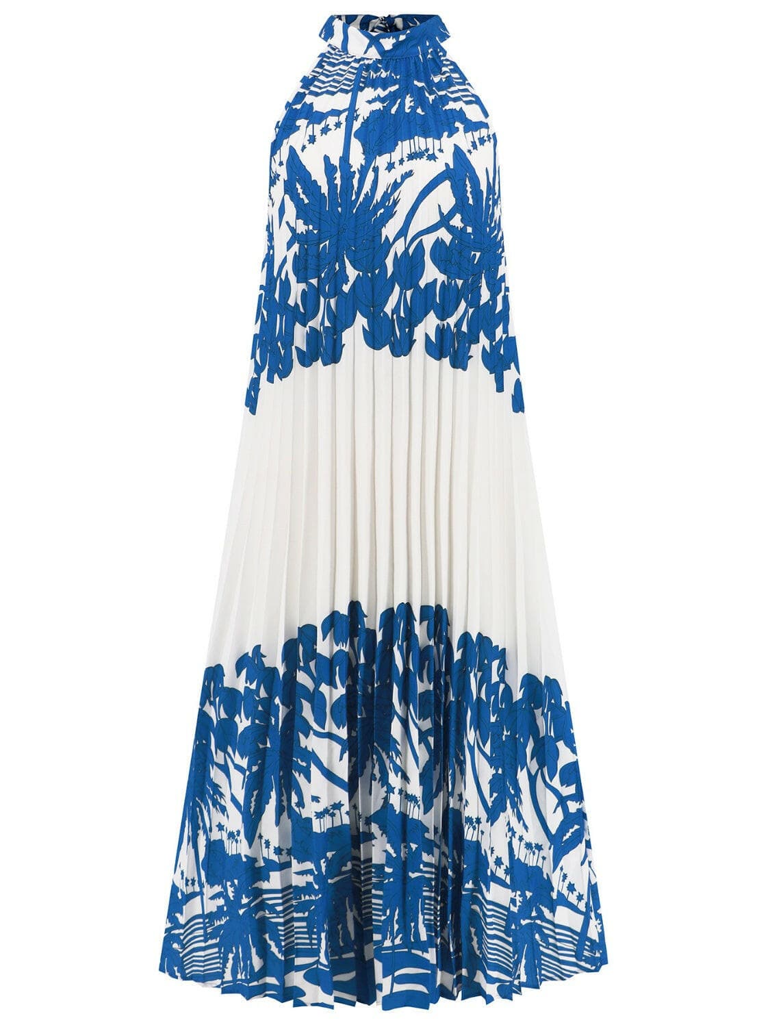 Tied Printed Sleeveless Midi Dress.