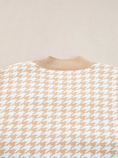 Contrast Edge Metal Button Slim Cardigan with Pockets