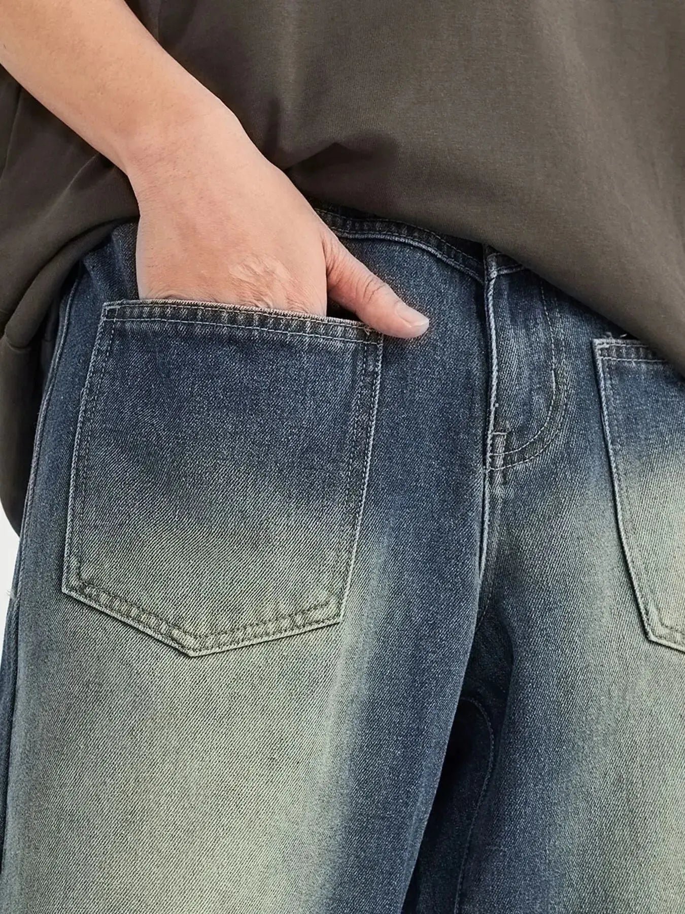 Men's Vintage Wash Wide Leg Jeans Simply Love