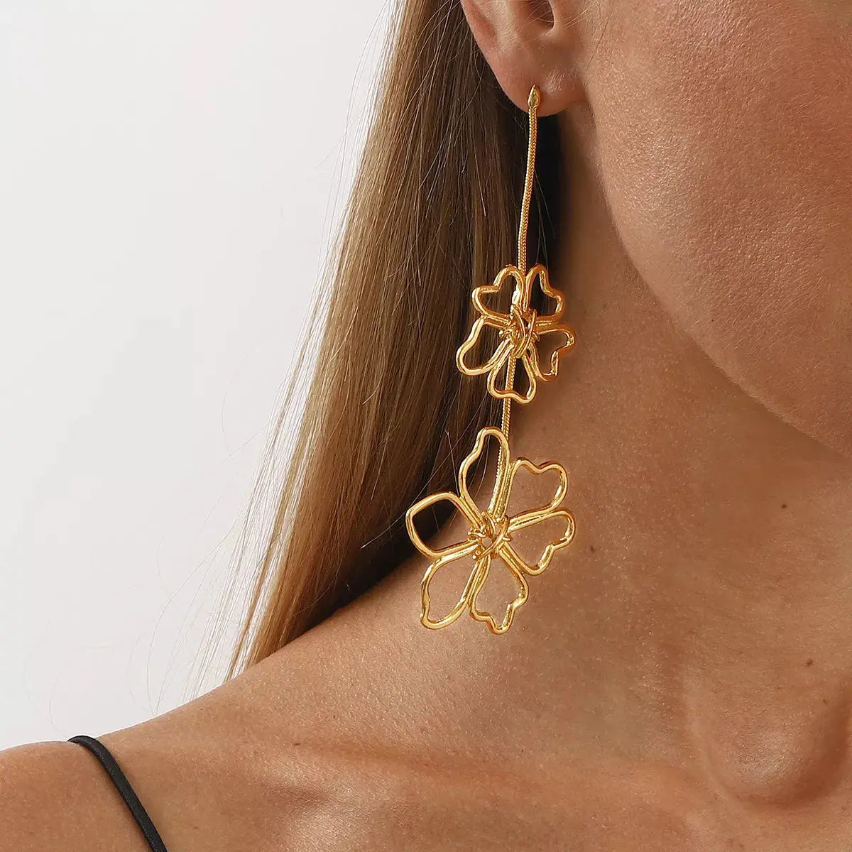 Alloy Flower Dangle Earrings Simply Love