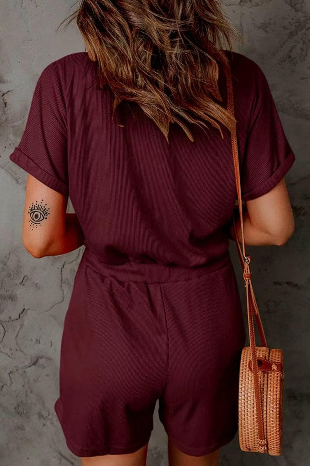 Full Size Drawstring V-Neck Short Sleeve RomperExperience Ultimate Comfort and Style with Our Full Size Drawstring V-Neck Short Sleeve Romper
 
 
Effortless Elegance: Elevate your everyday look with this chic romLove Salve -Neck Short Sleeve Romperjust arrived