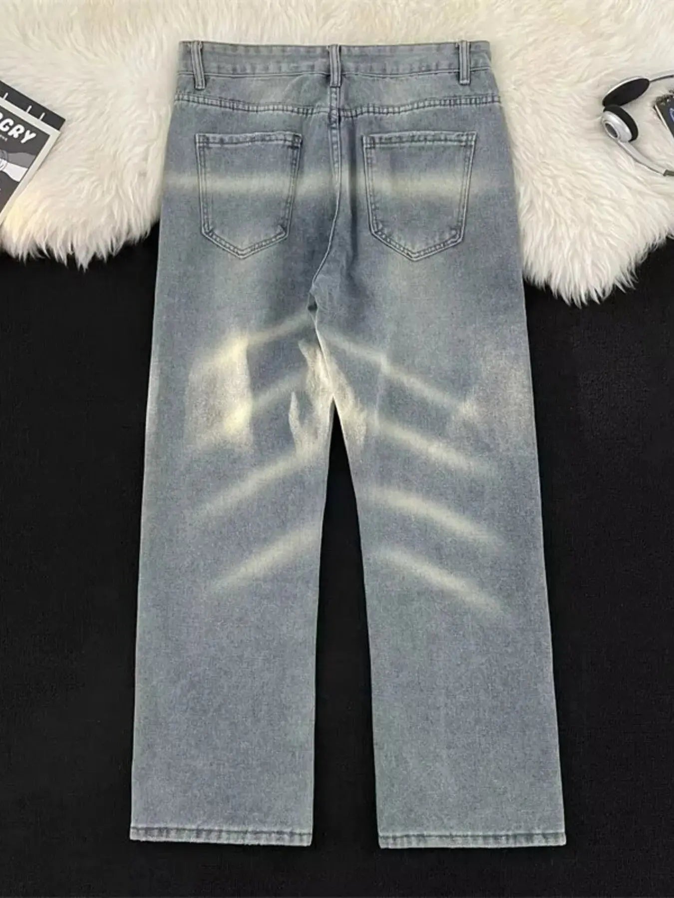 Men's Full Size Vintage Wash Wide Leg Jeans Plus Size Simply Love
