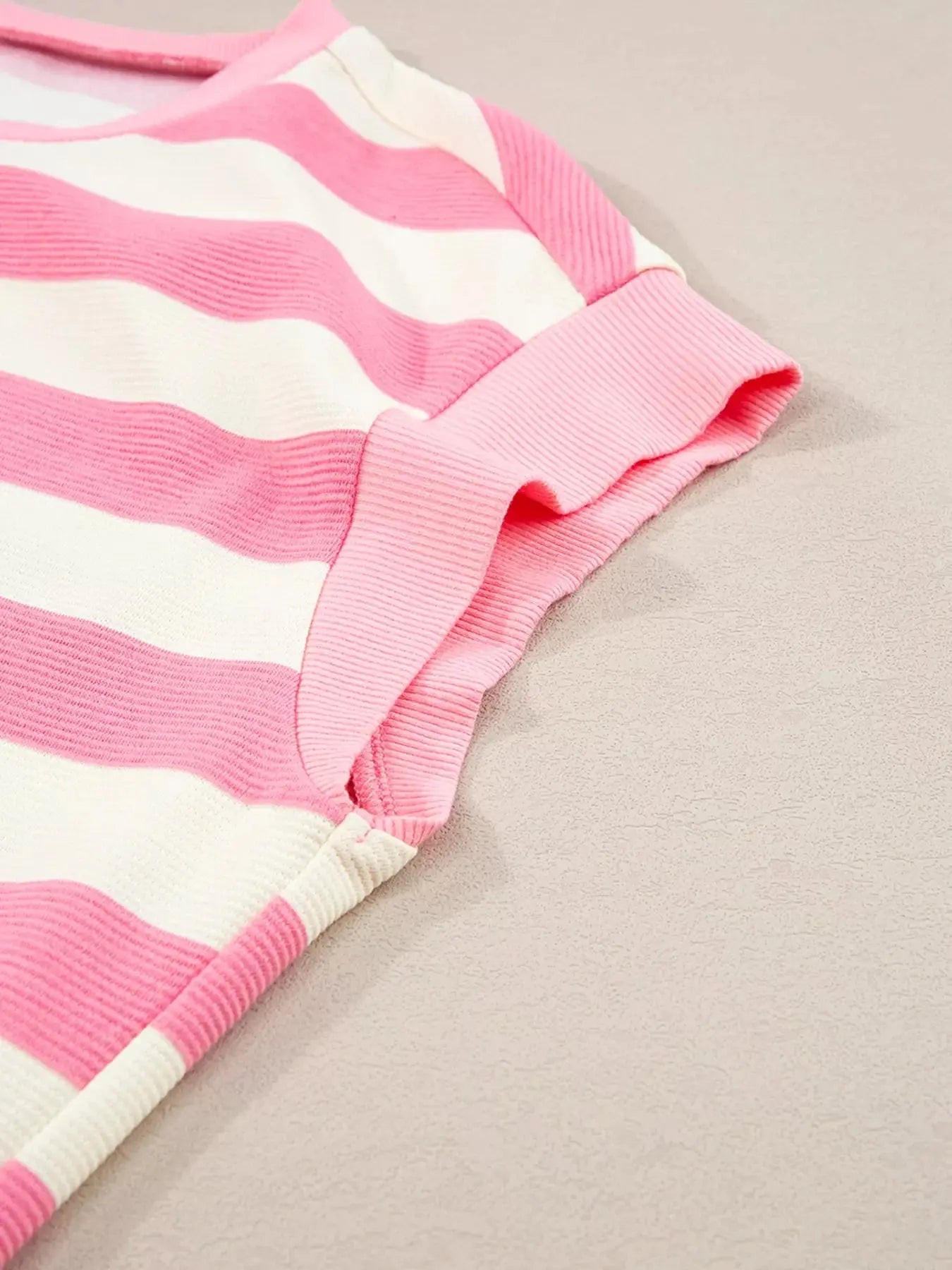 Stripe Cap Sleeve Pocketed Shift Dress Simply Love