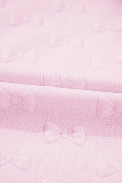 Simply Love: Bow Jacquard Shorts Set