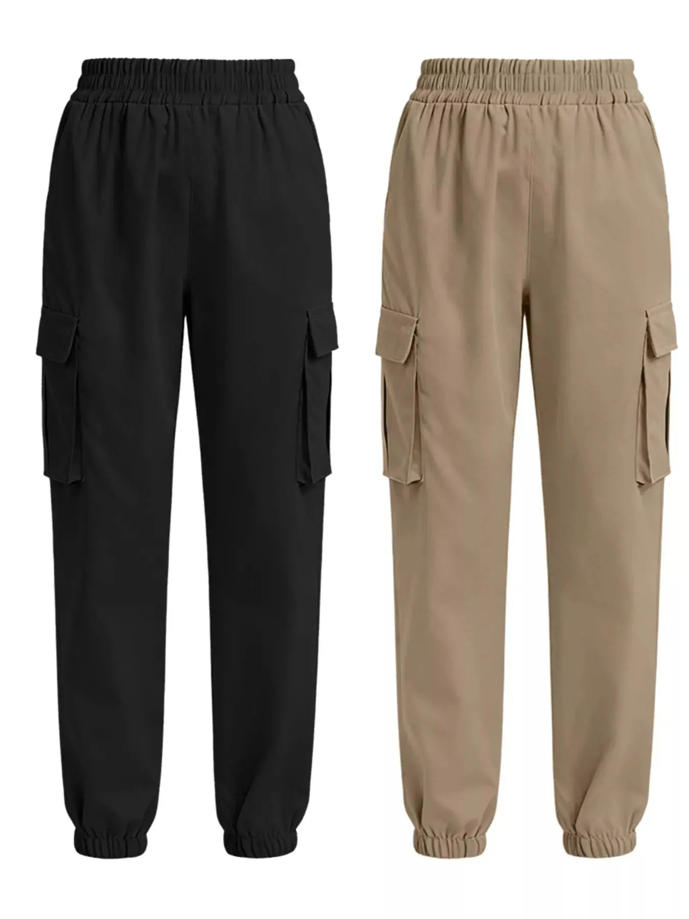 2 Piece Elastic Waist Cargo Pants Simply Love