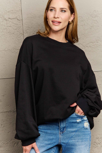 Cozy chic round neck long sleeve sweatshirt