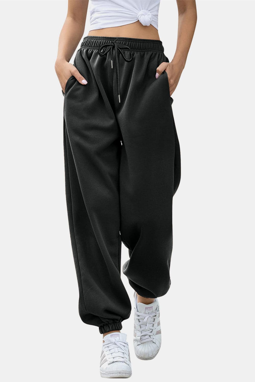 Comfy pocketed joggers with an elastic waistband