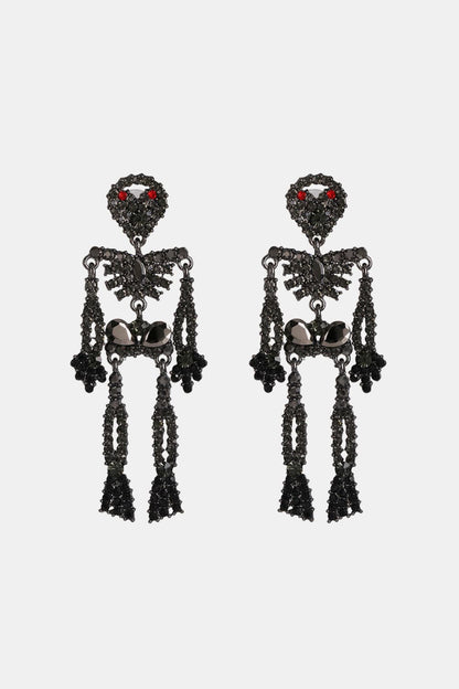 Skeleton Glass Stone Earrings