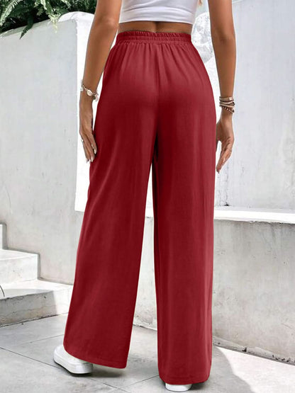 High-Rise Wide-Leg Trousers with Functional Pockets