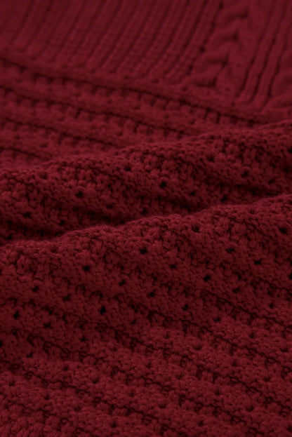 Cable Knit Pointelle Slim Fit V Neck Sweater Vest