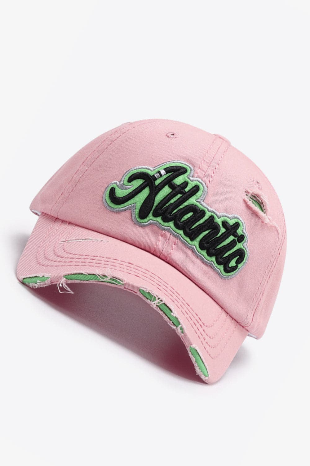 ATLANTIC Graphic Distressed Baseball Cap.