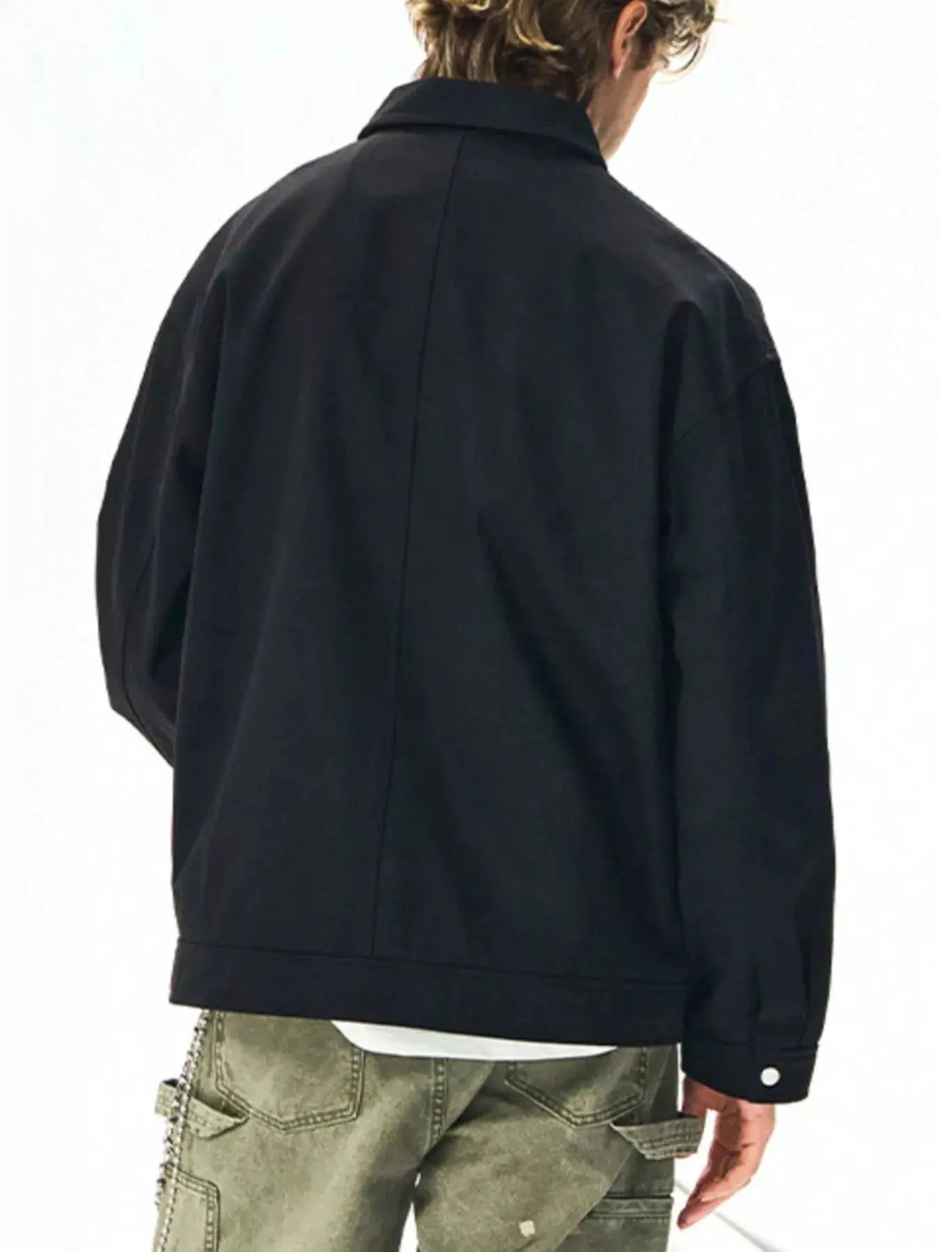 Mens Plus Size Casual Snap Down Cotton Jacket With Chest Pockets Simply Love