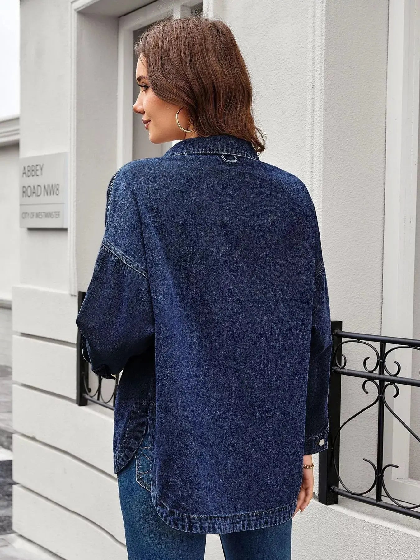 Vintage Wash Button-Down Denim Jacket Simply Love