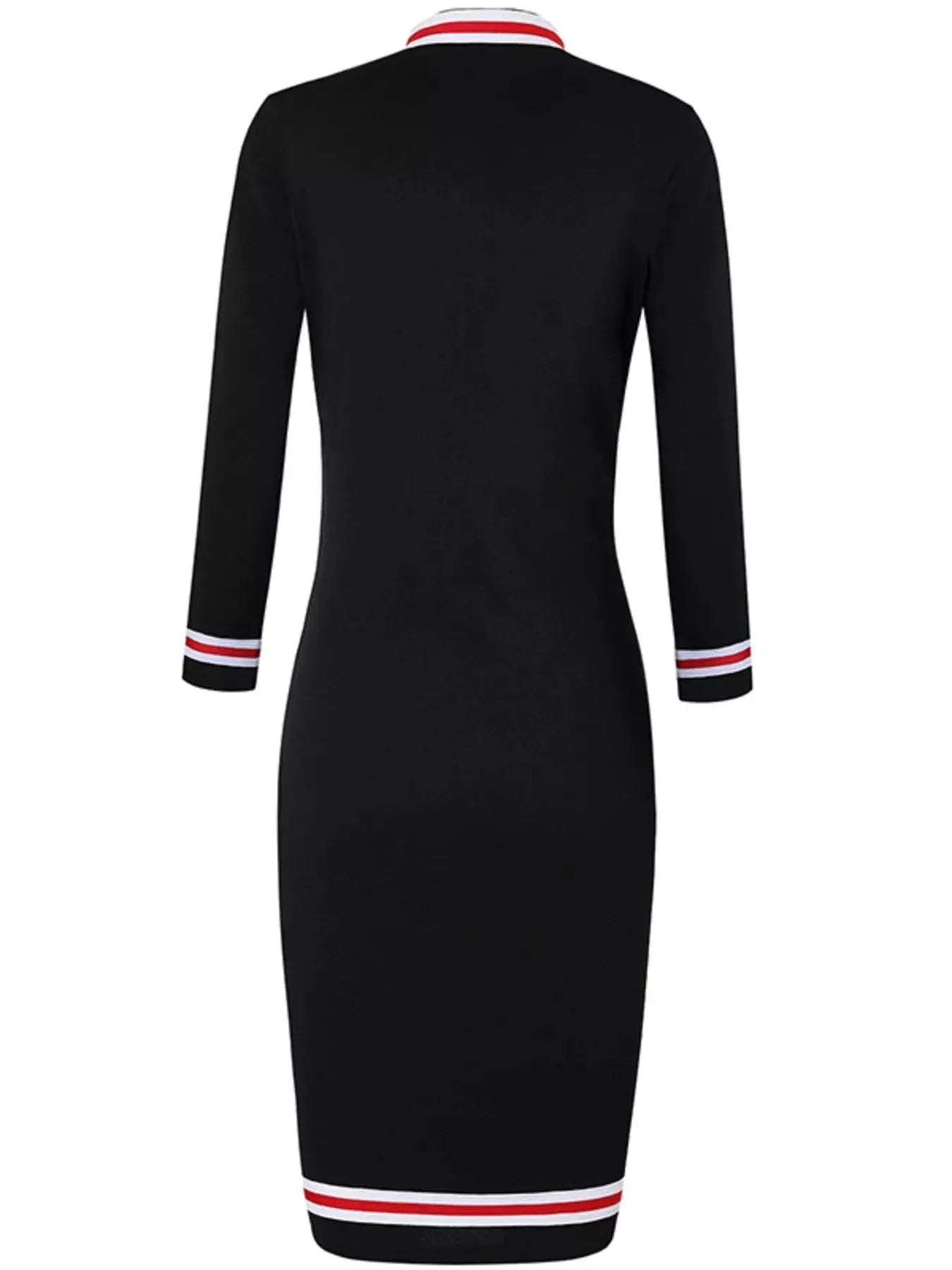 Striped Long Sleeve Bodycon Midi Dress Simply Love