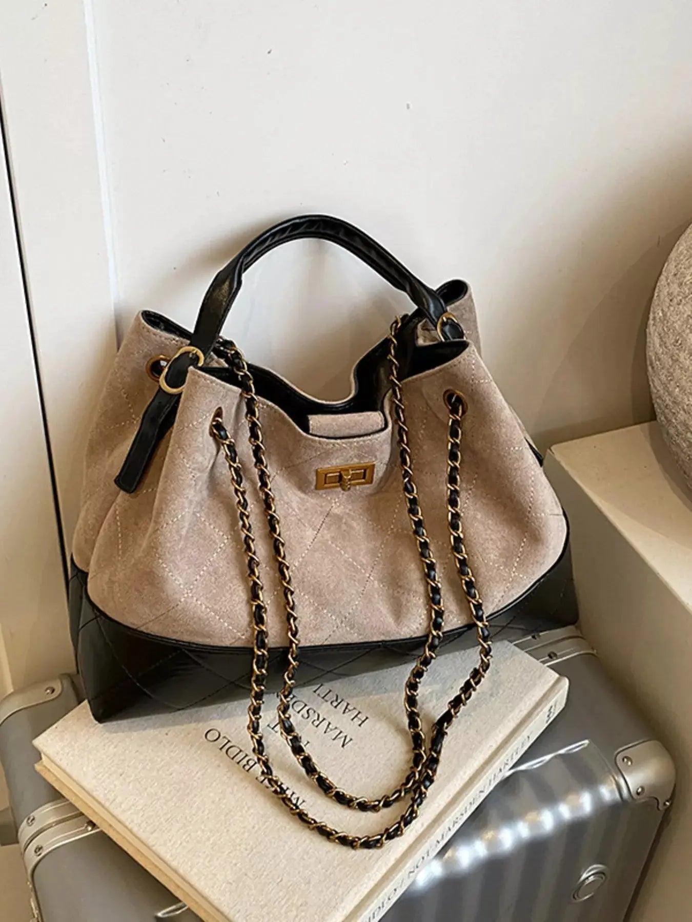 Quilted Leather Chain Strap Crossbody Bag Simply Love