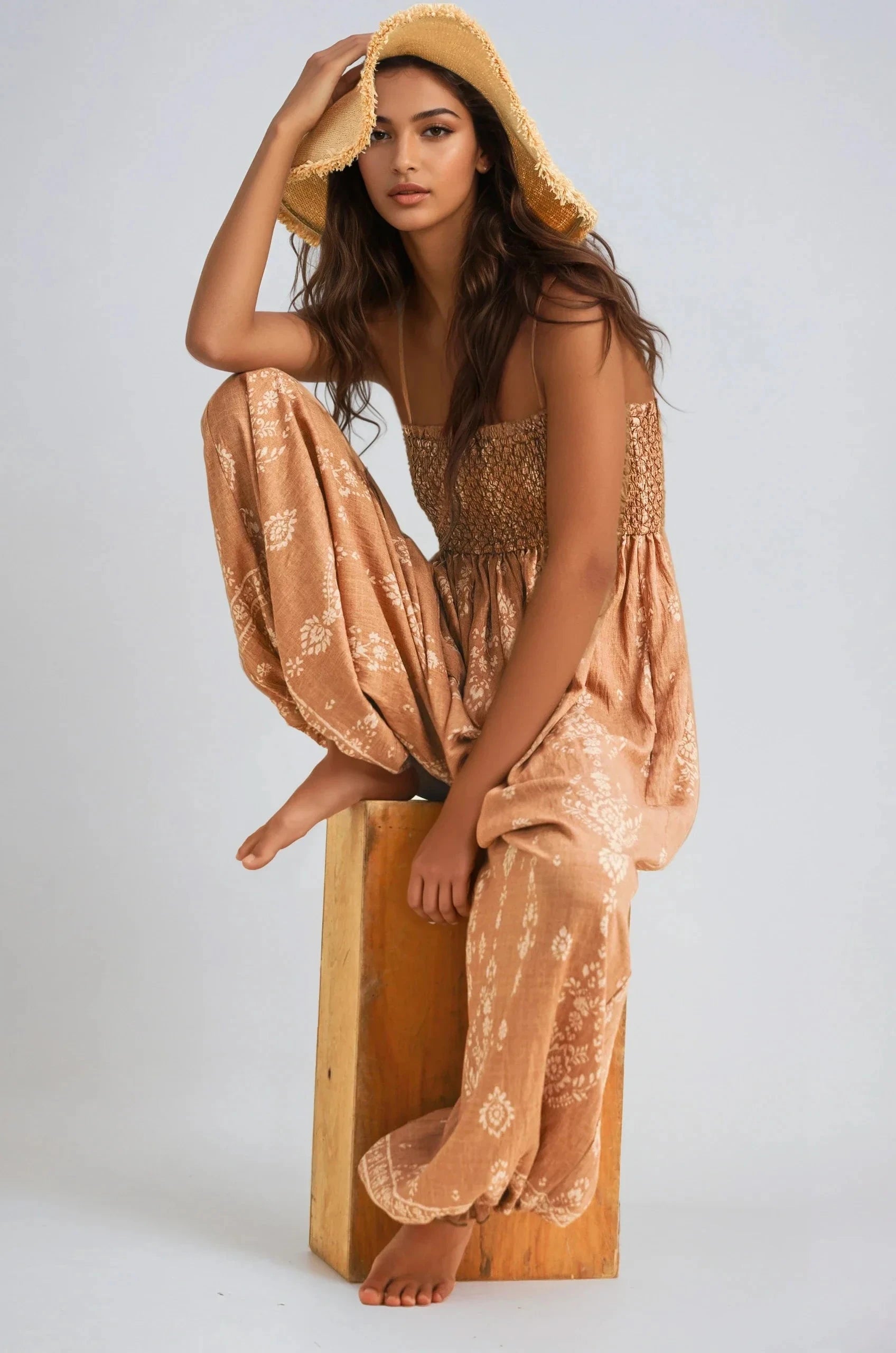 Wildflower Dreams Balloon Jumpsuit Boho Summer Style Fitkitty Culture Athleisure Wear, Yoga Wear & Women's Clothing
