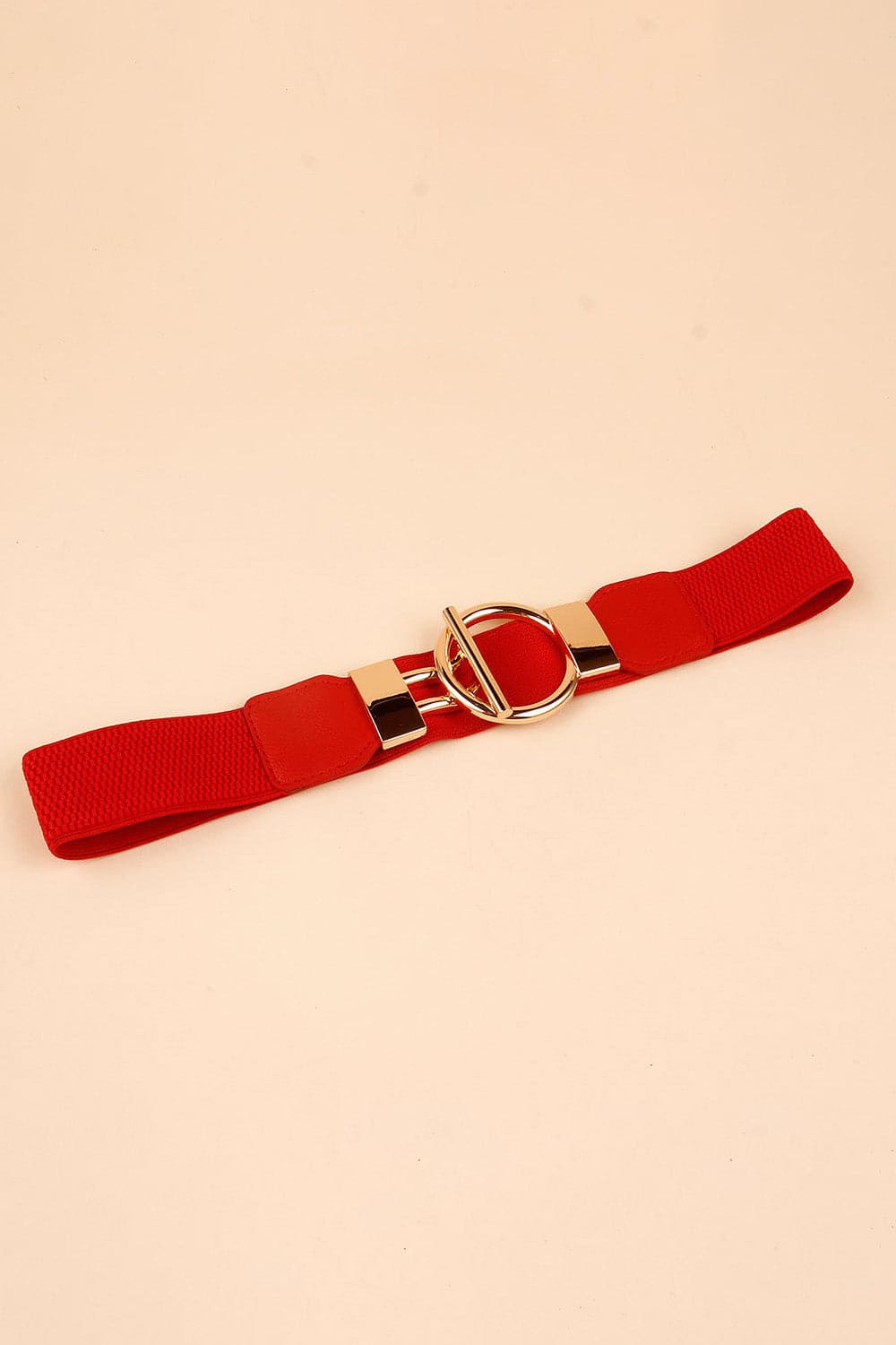 Circle Shape Buckle Zinc Alloy Buckle PU Leather Belt.