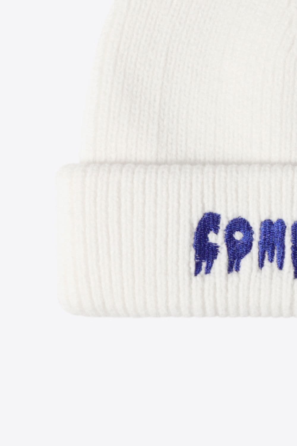 COME ON Embroidered Cuff Knit Beanie.