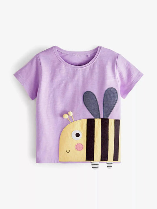 Children's Bee Applique Short Sleeve T-Shirt Simply Love