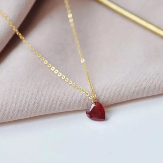 925 Sterling Silver Zircon Heart Necklace Simply Love