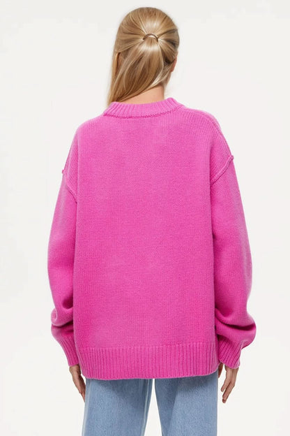 Basic Bae Round Neck Dropped Shoulder Sweater