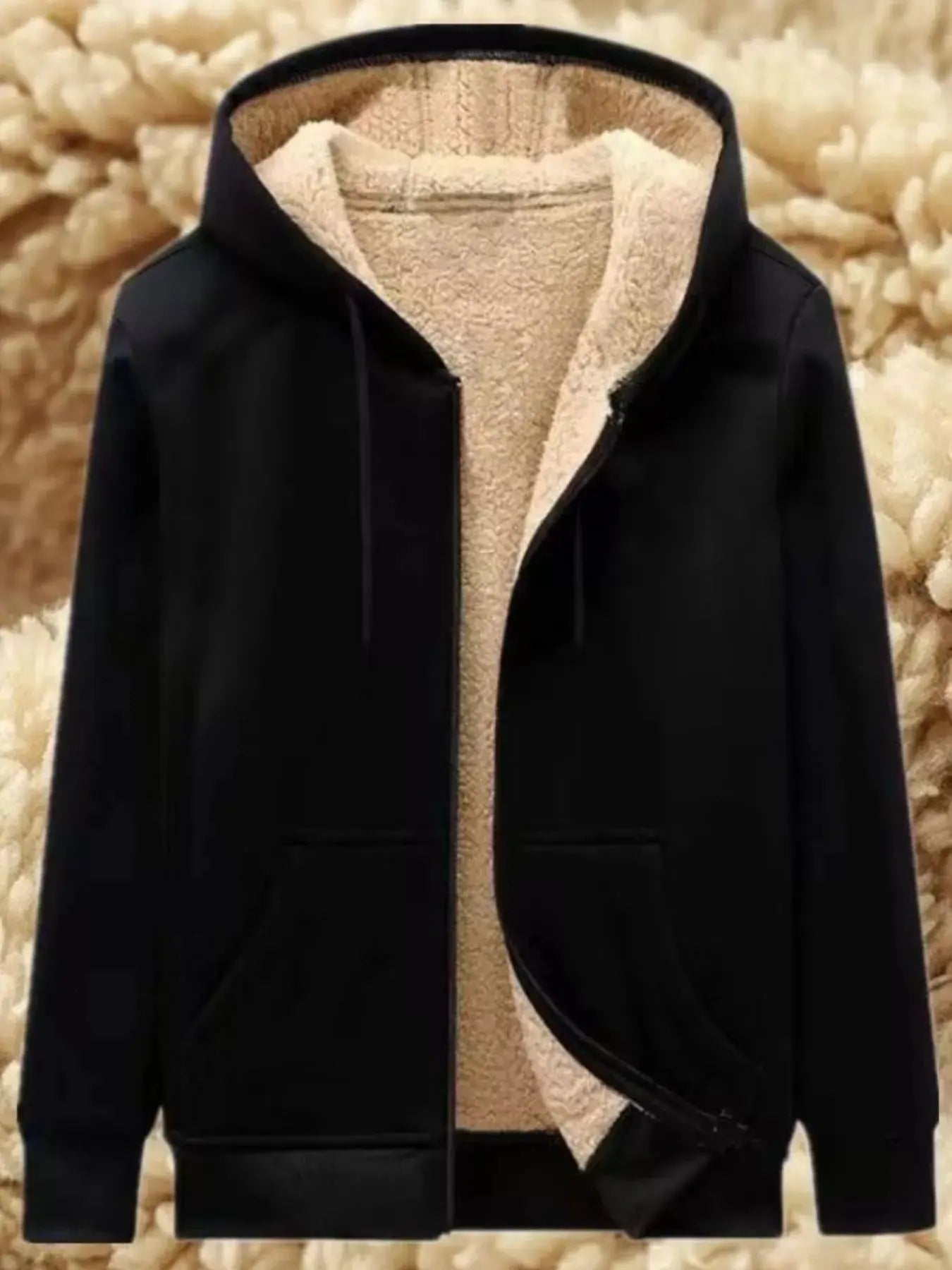 Men's Full Size Fleece Lined Zip-Up Hooded Outerwear Plus Size Simply Love