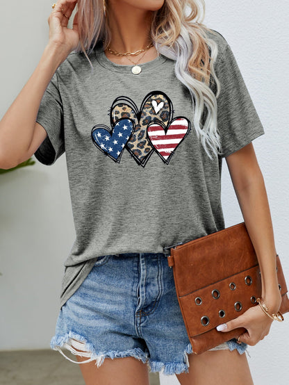Simply Love: Patriotic Leopard Heart Tee