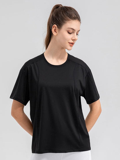 Round Neck Short Sleeve Active Top.