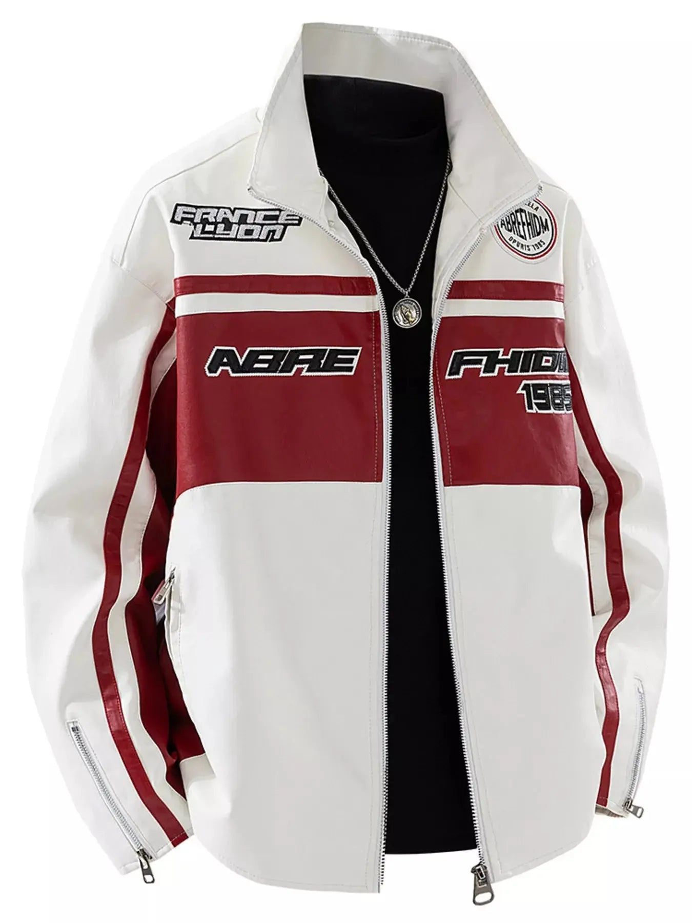 Men's Plus Size Zip Up Long Sleeve Leather Jacket Simply Love