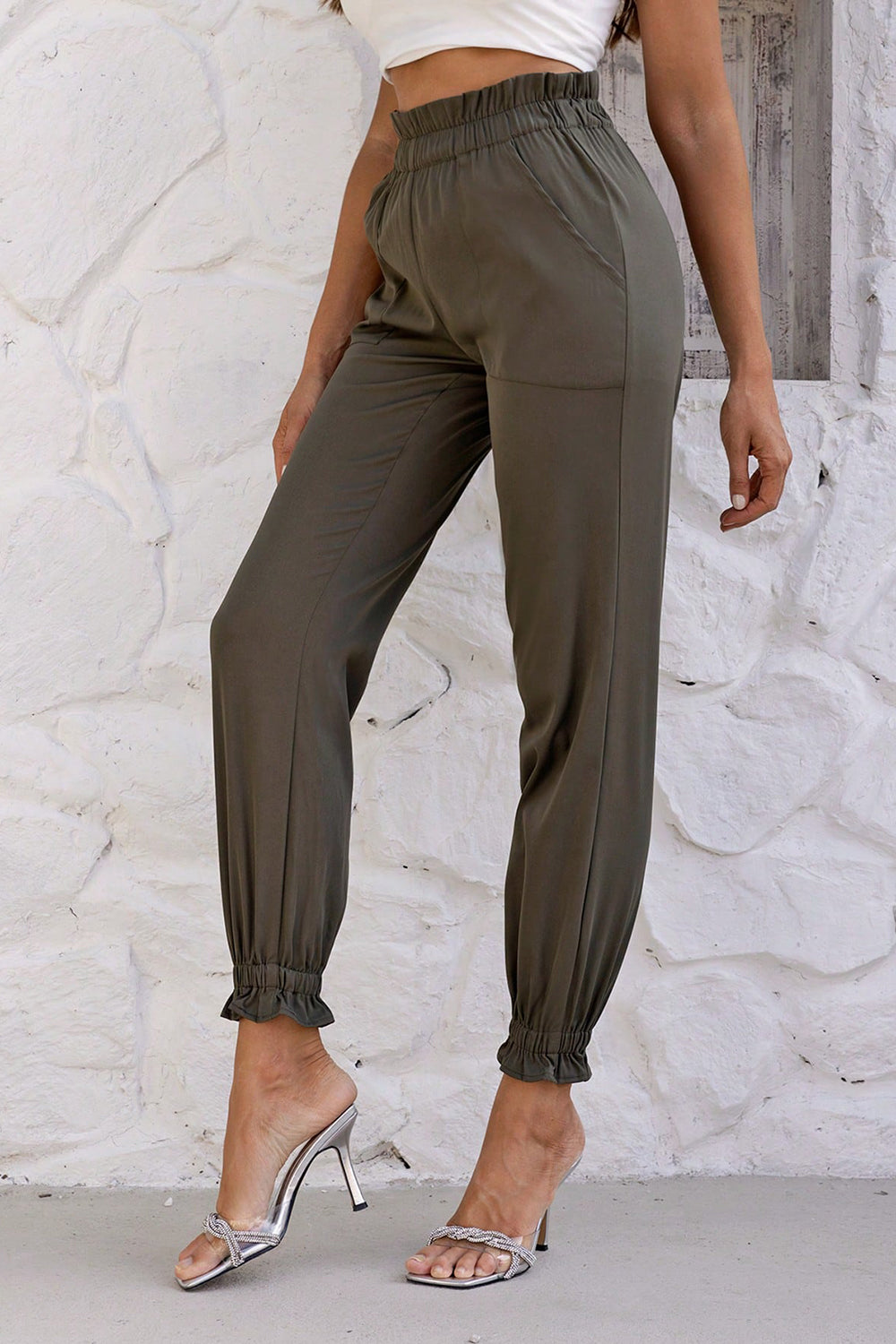 Paperbag Waist Pants with Pockets Coco’s Tee Boutique