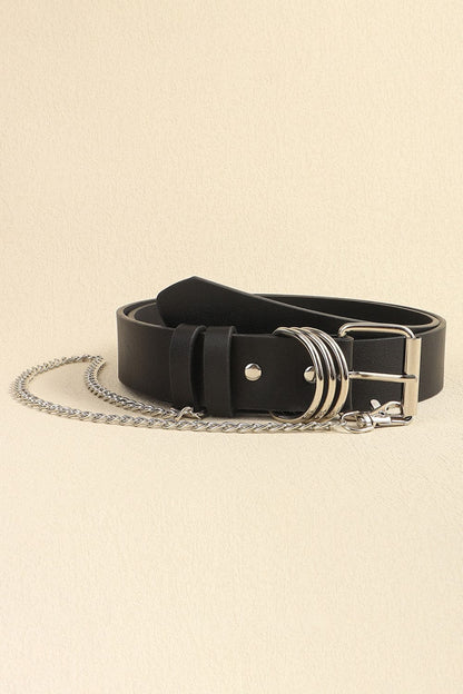 PU Leather Alloy Chain Belt.